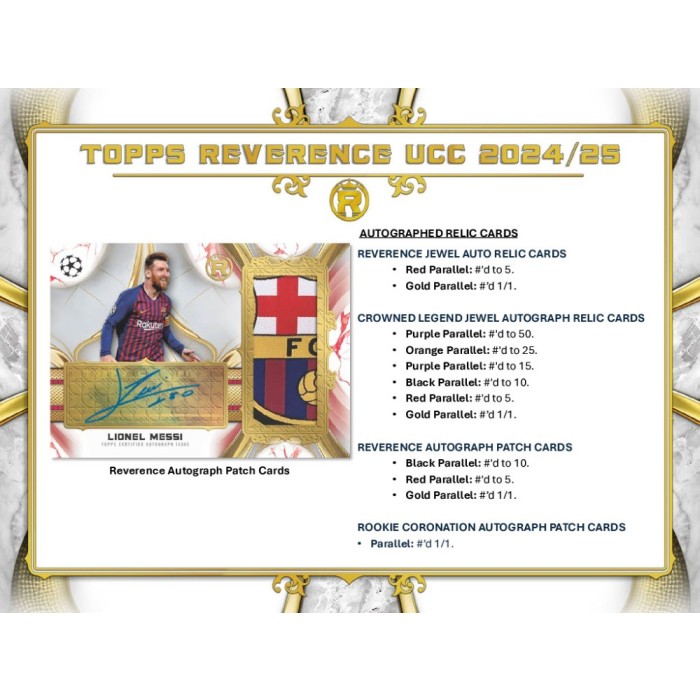 Topps Reverence UCC 2024/25 – Participación [CAJA 4]